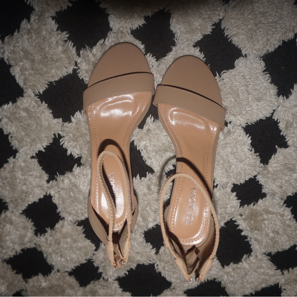 Beige Strappy Heels